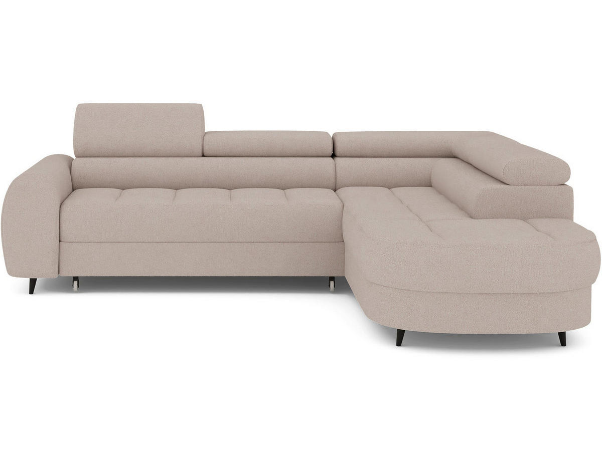 ECKSOFA Vesteria mit Schlaffunktion und Bettkasten – Modernes Design, verstellbare Kopfstützen und hoher Sitzkomfort - Hellbraun, Kunststoff (279/72cm) - Wohnideebilder