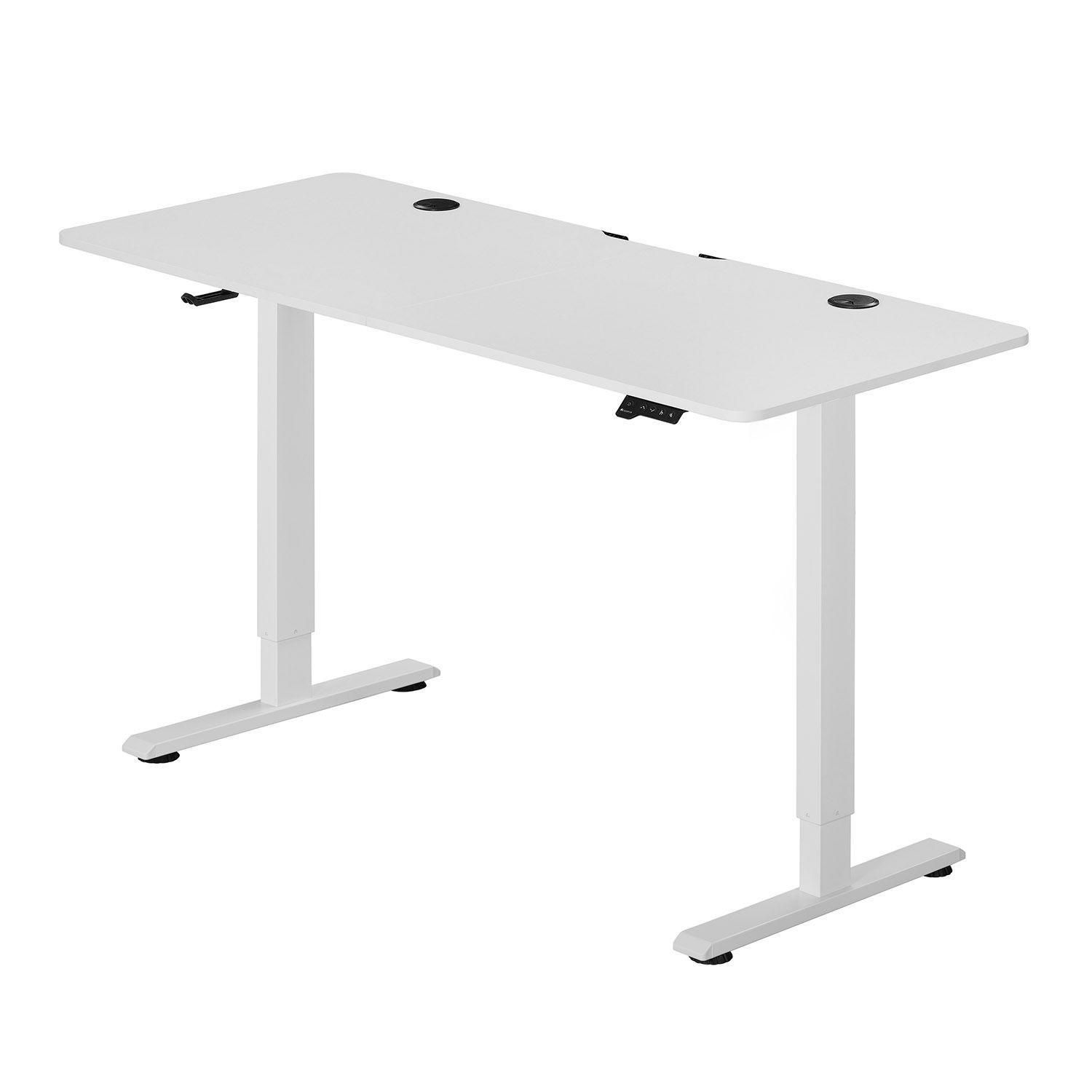 SCHREIBTISCH Office Stand weiß 120x60 cm höhenverstellbar - Weiß, Holz (60/120/117cm) - Juskys