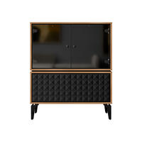 VITRINE Ella 102 - Schwarz/Braun, Holzwerkstoff/Metall (103/122/40cm) - MIRJAN24
