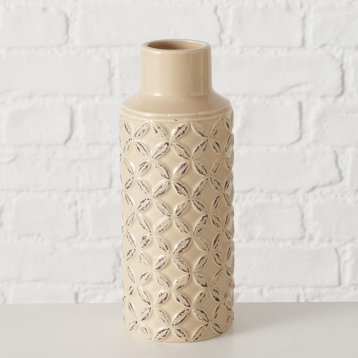KERAMIKVASE Captura 21 cm - Beige, Keramik (21cm) - Boltze Home
