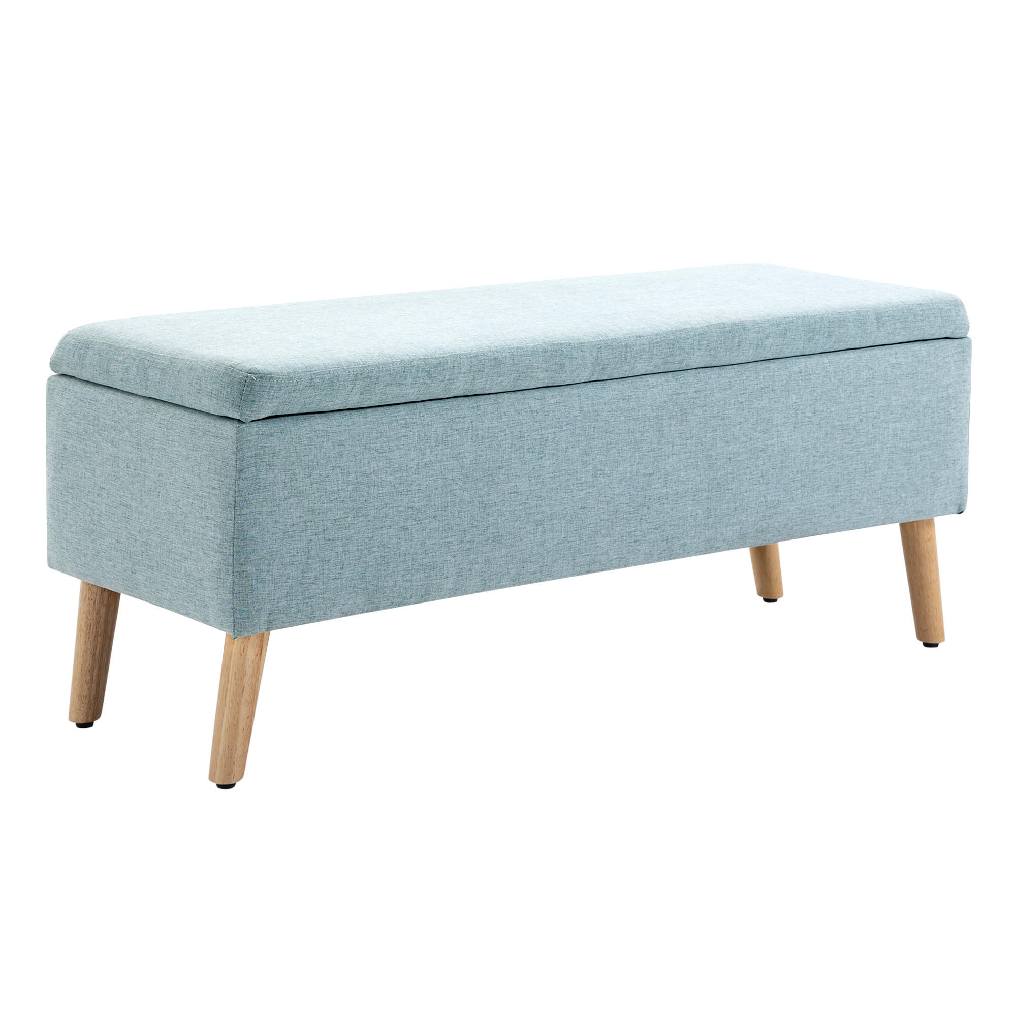 SITZBANK Polsterbank mit Stauraum scandinavia Truhenbank Polyester Holz Hellgrün - Grün, Kunststoff (39/45/110cm) - HOMCOM