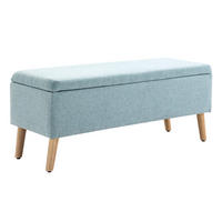 SITZBANK Polsterbank mit Stauraum scandinavia Truhenbank Polyester Holz Hellgrün - Grün, Kunststoff (39/45/110cm) - HOMCOM