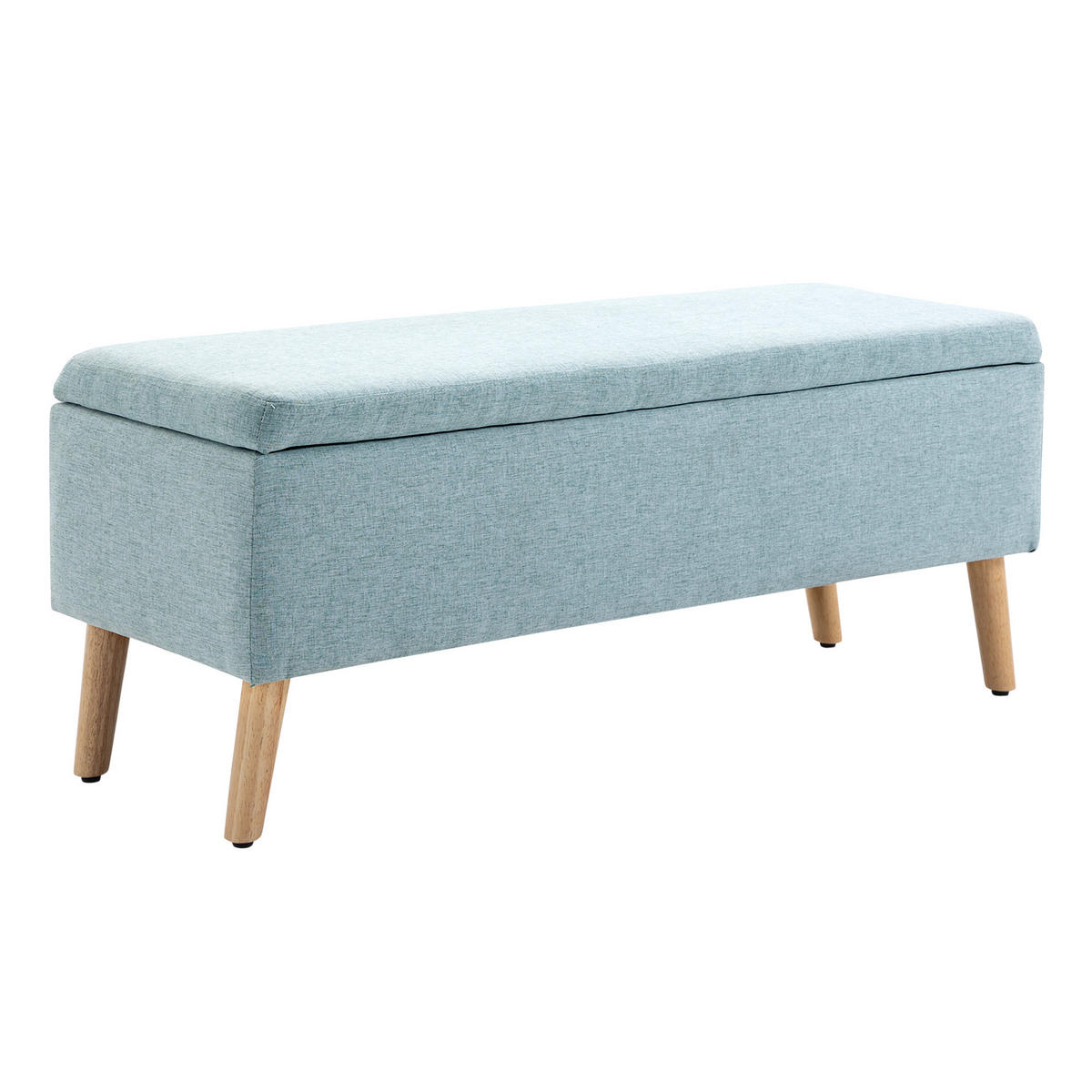 SITZBANK Polsterbank mit Stauraum scandinavia Truhenbank Polyester Holz Hellgrün - Grün, Kunststoff (39/45/110cm) - HOMCOM