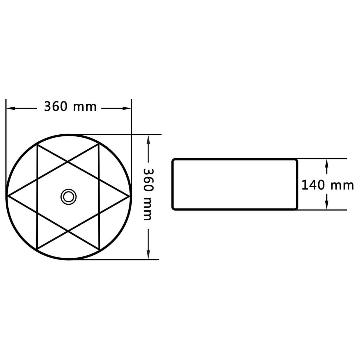 WASCHBECKEN Lambert 36/36/14 cm - Schwarz, Keramik (36/14/36cm) - Nettlife