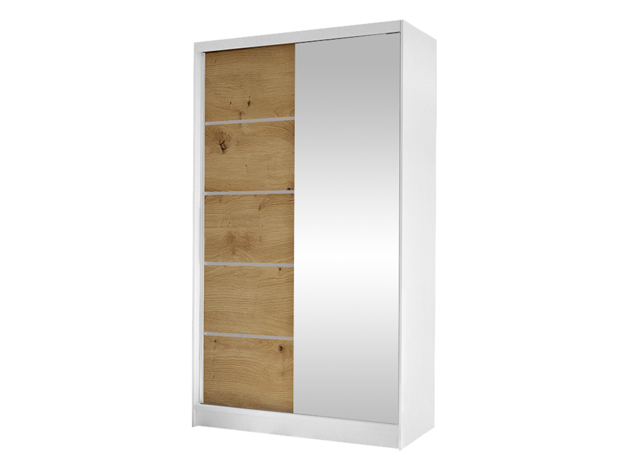 Mirjan24 Schwebetürenschrank Weiß, Eiche Artisan 100x200x58 cm