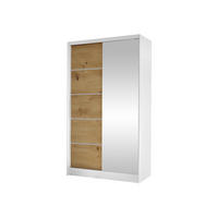 SCHWEBETÜRENSCHRANK Diego III - Weiß/Eiche Artisan, Holzwerkstoff/Metall (100/200/58cm) - MIRJAN24