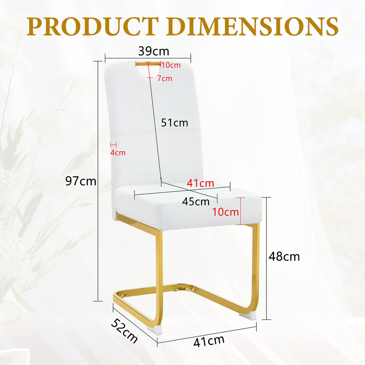 SCHWINGSTUHL DE-36779 2er-Set mit Federkernpolsterung und ergonomischem Design Weiß - Goldfarben/Weiß, Metall (43/97/56cm) - ComfortXL