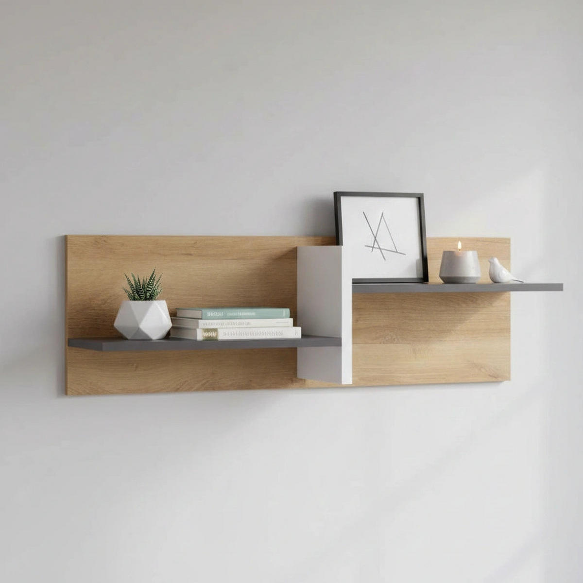 WANDREGAL Aster 100 cm - Eichefarben/Graphitfarben, Holzwerkstoff/Kunststoff (100/30/22cm) - Ravio
