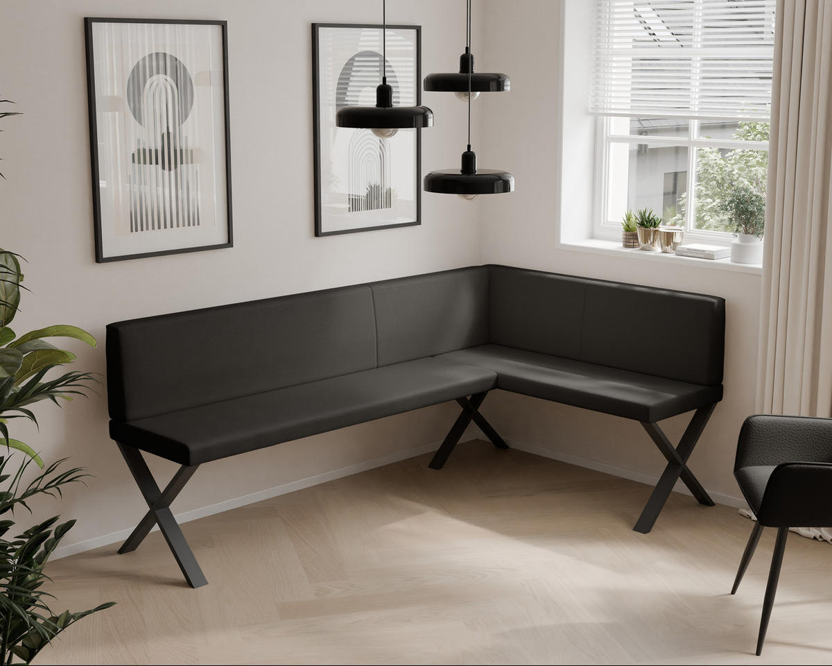 ECKBANK rechts VERO X Kunstleder glatt, 128/168 cm Anthrazit - Anthrazit, Kunststoff/Textil (128/168cm) - Idohome