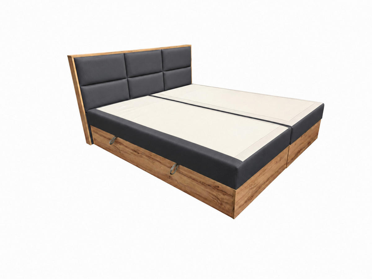 BOXSPRINGBETT Loly 140x200 cm H4 Taschenfederkern Anthrazit - Anthrazit, Textil (140/200cm) - KS Home Concept