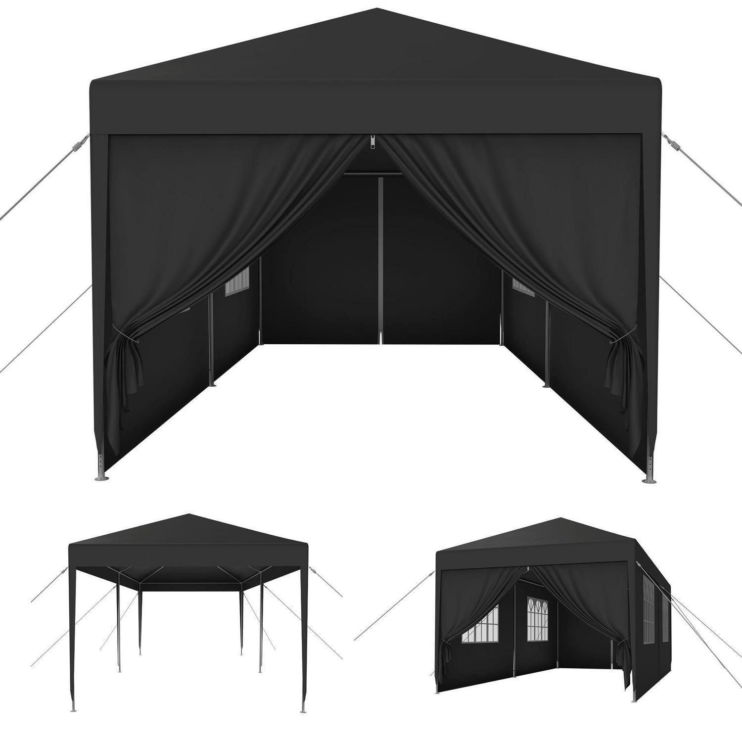 XXXLutz Gartenpavillon Schwarz 300x250x600 cm