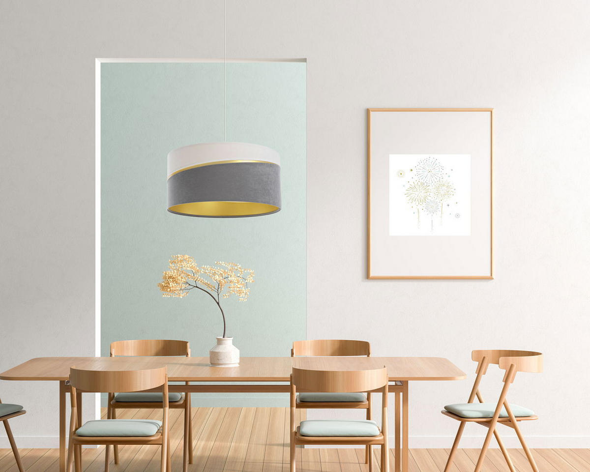 HÄNGELEUCHTE Grau 50/25 cm - Weiß/Grau, Kunststoff (50/0.4/25cm) - ONZENO