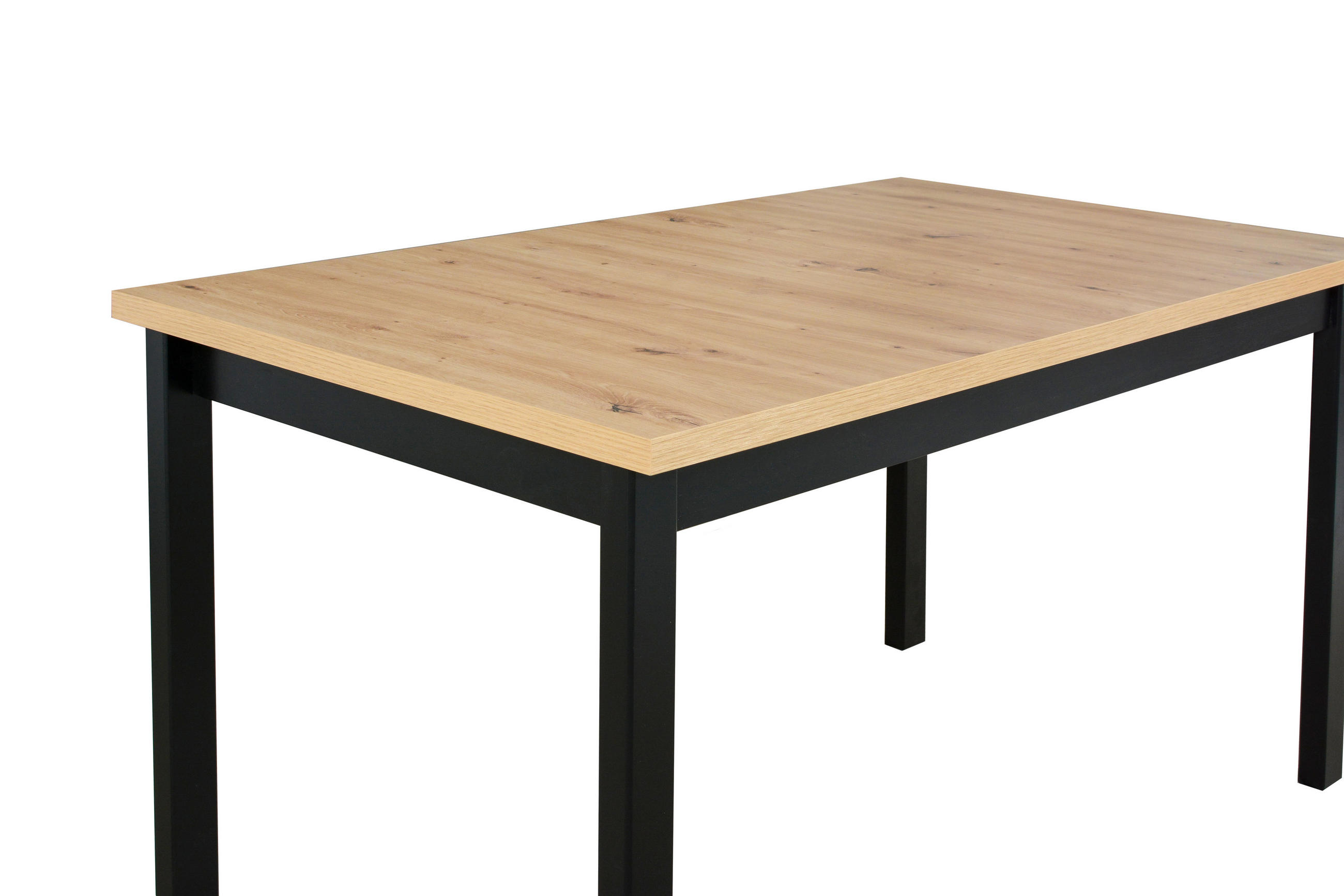 ESSTISCH Alba 2 M, 140/80 cm, artisan - Schwarz/Eiche Artisan, Holz (80/140/78cm) - Leaf Design