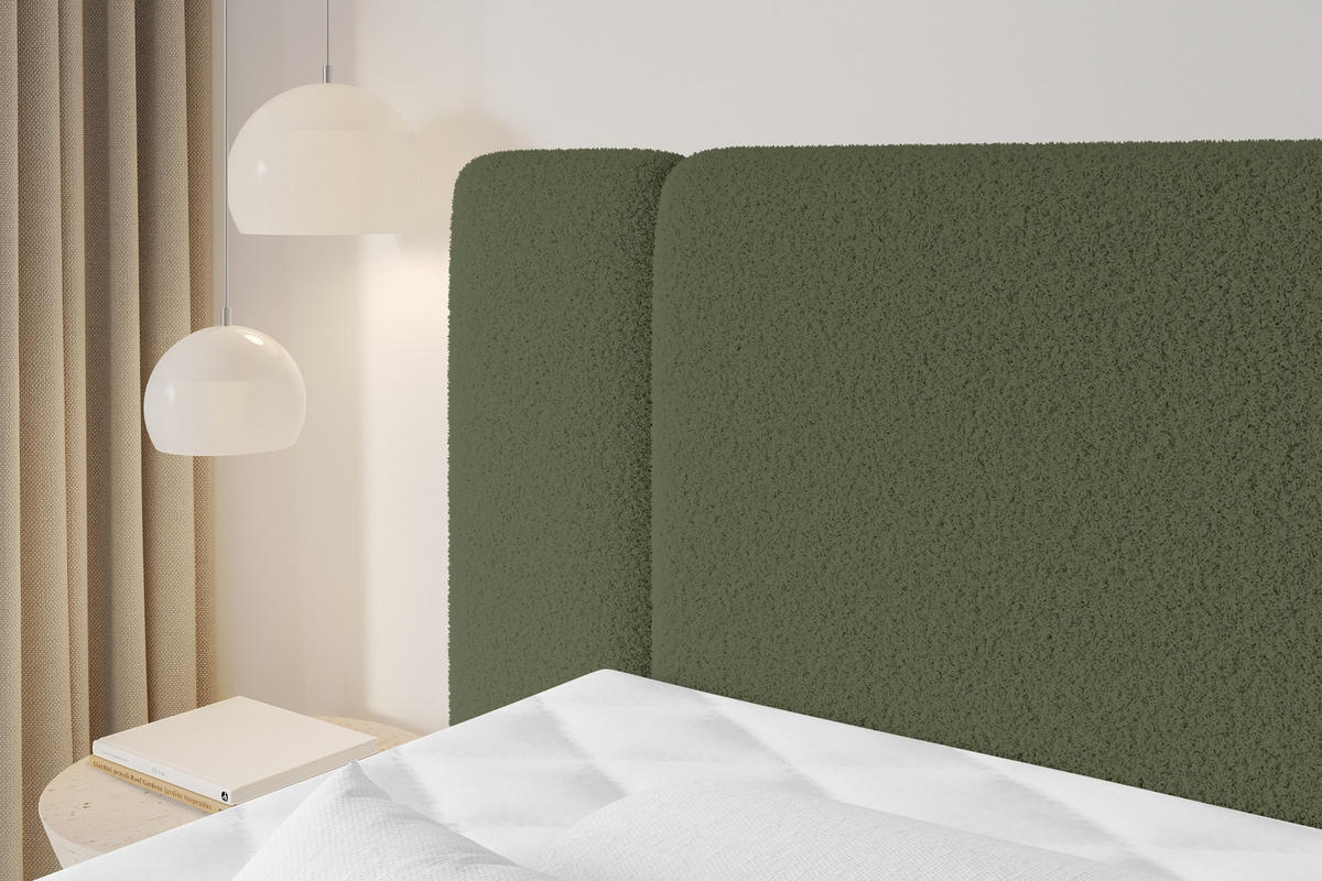 BOXSPRINGBETT mit Matratze H3/H4 - EVON KING Zanozek - 140x200 cm Grün - Jadegrün, Holzwerkstoff (140/200cm) - ALTDECOR