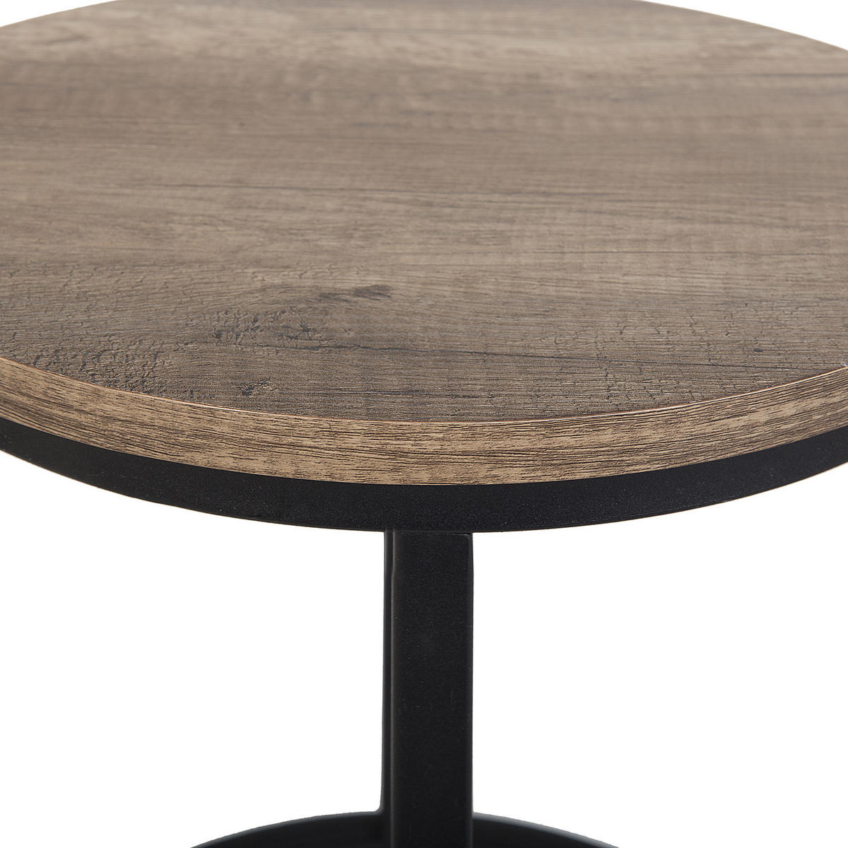 BEISTELLTISCH 2er-Set Rund Holz, Schwarz Dixie - Dunkelbraun, Holzwerkstoff (48/48cm) - Beliani