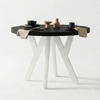 ESSTISCH Runder Ausziehbarer PERO 120/220, Schwarz / Weiß - Schwarz/Weiß, Holz (220/120/77cm) - Dekori_Interiors