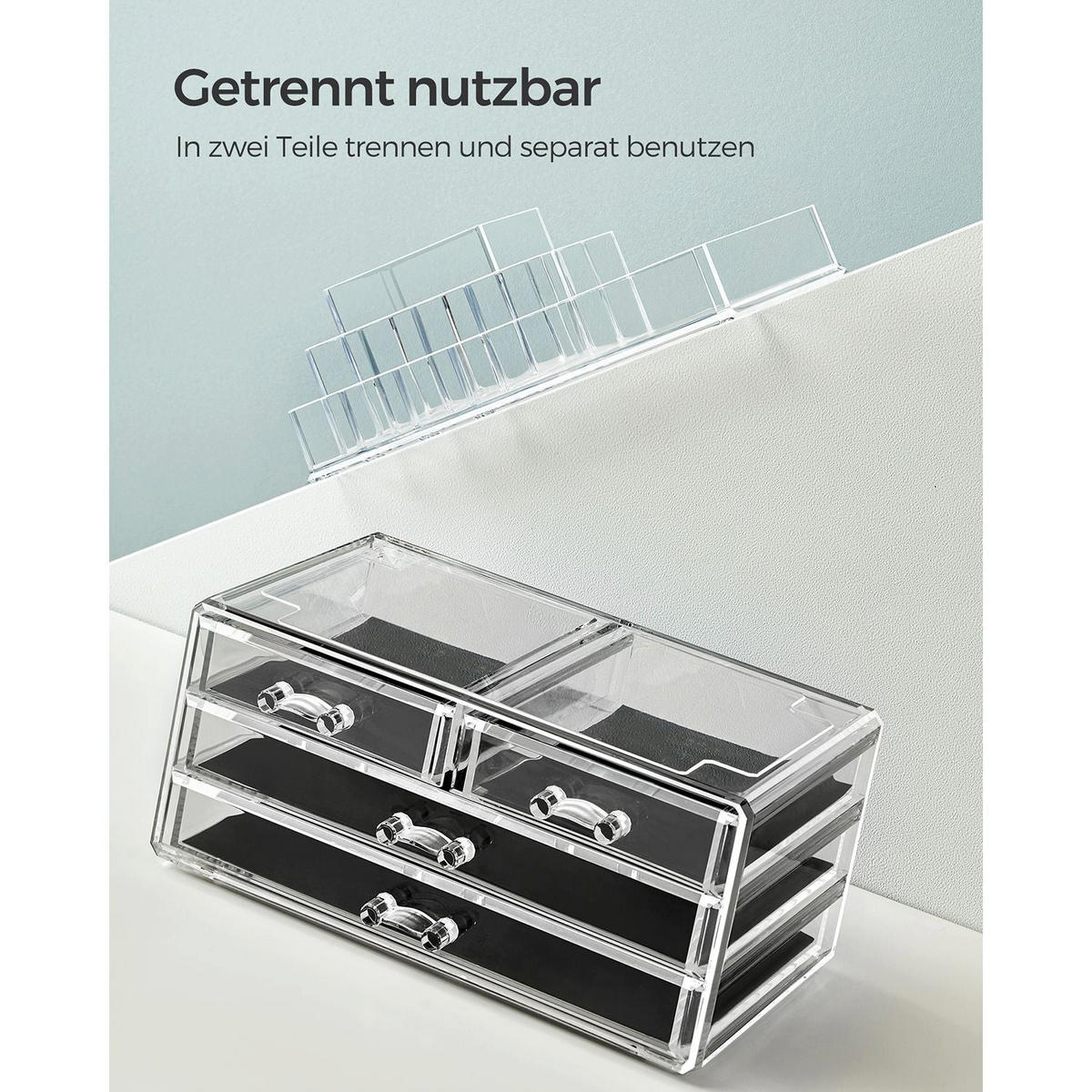 KOSMETIK-ORGANIZER JUBA - Transparent, Kunststoff (23.5/18.7/14cm) - Hansiro