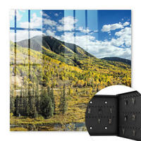 SCHLÜSSELBOX Schwarz 30x30 cm- Türöffnung nach rechts - Herbstlandschaft - Grün, Metall (30/30/5cm) - TULUP