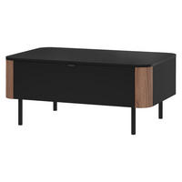 COUCHTISCH Pero 05 - Nussbaumfarben/Schwarz, Holzwerkstoff/Metall (68/104/46cm) - MIRJAN24