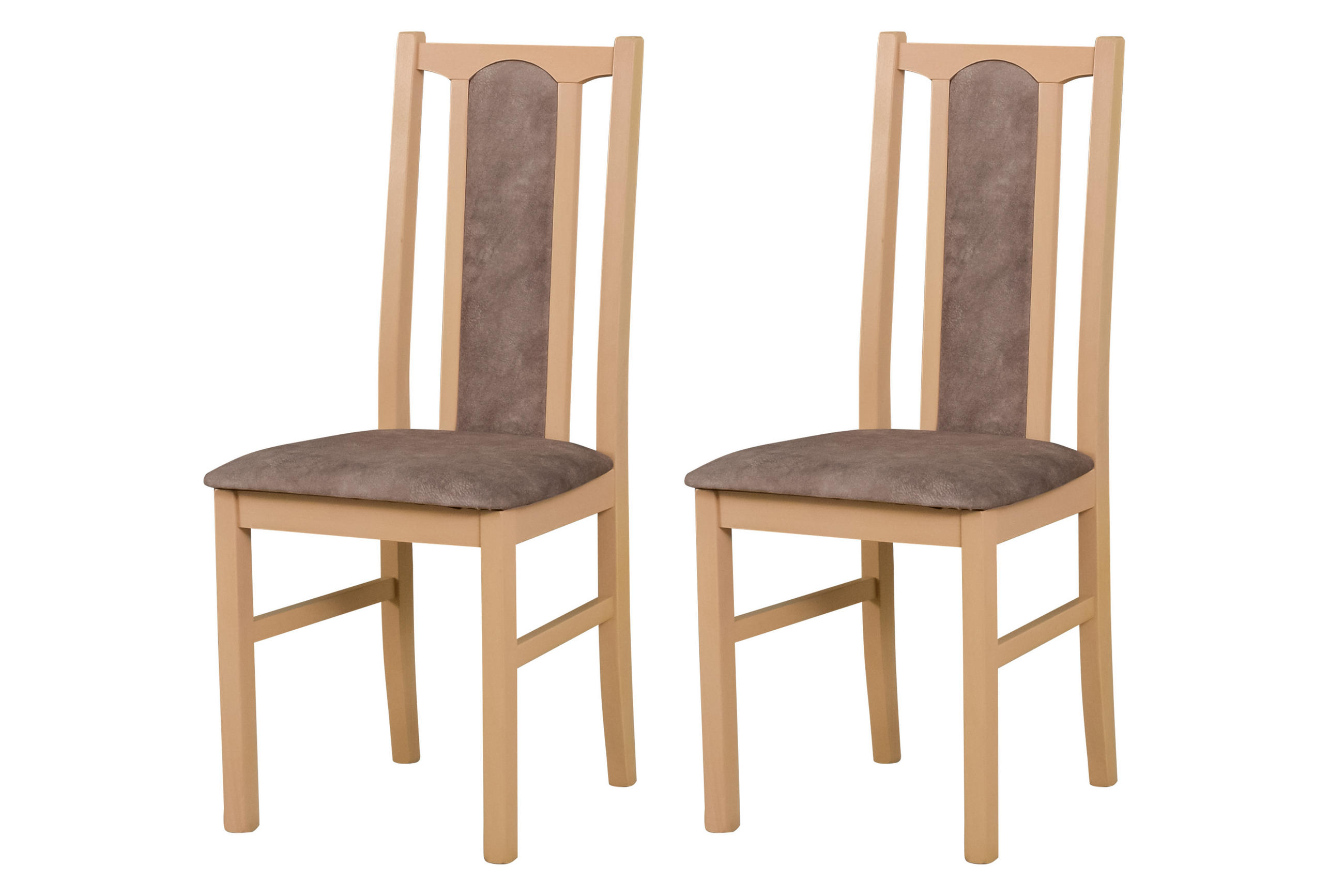 STUHL KOLGA (2er Set) - Braun/Sonoma Eiche, Holz (43/94/40cm) - Leaf Design