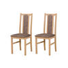 STUHL KOLGA (2er Set) - Braun/Sonoma Eiche, Holz (43/94/40cm) - Leaf Design