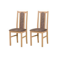 STUHL KOLGA (2er Set) - Braun/Sonoma Eiche, Holz (43/94/40cm) - Leaf Design
