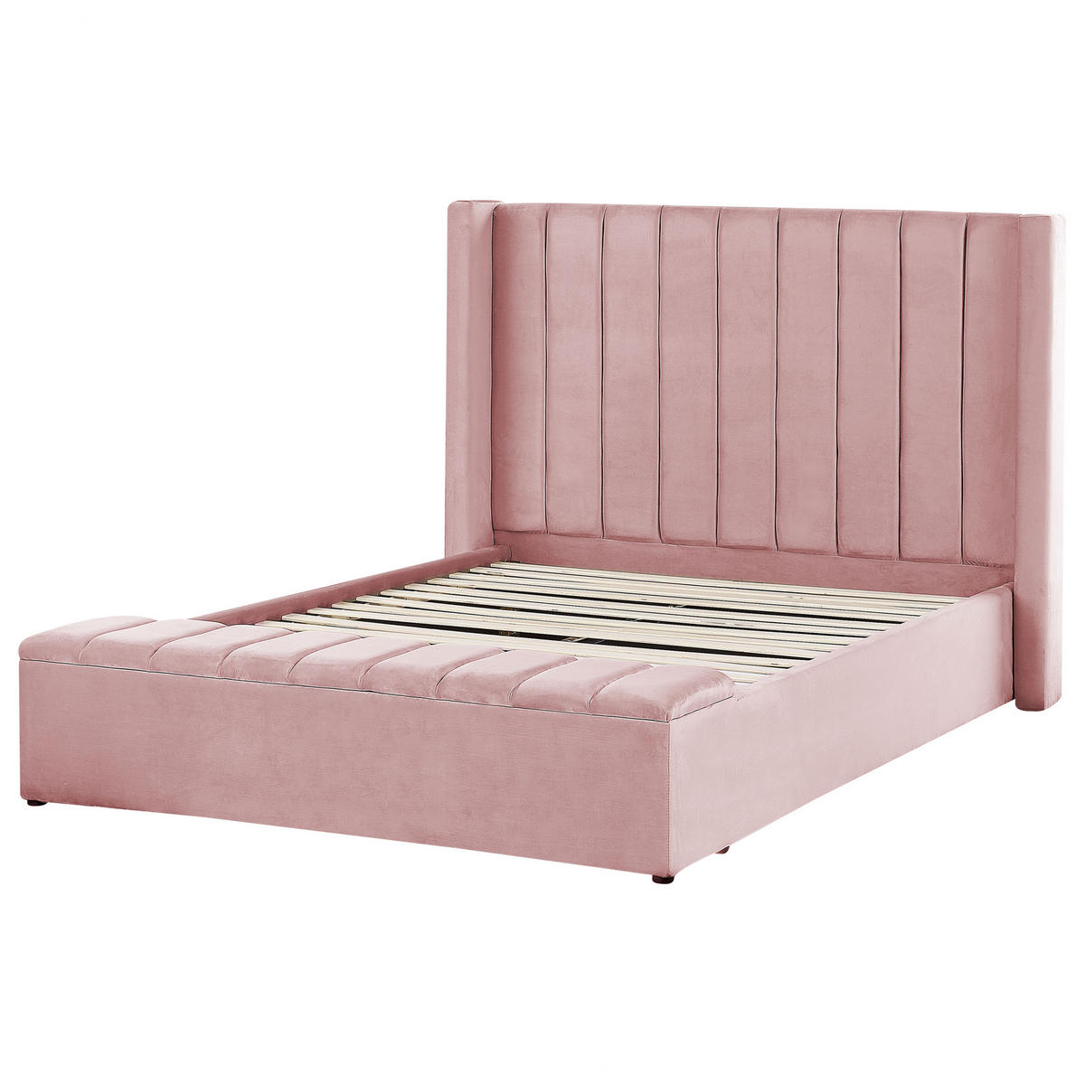 POLSTERBETT 140/200cm Rosa Noyers - Pink, Textil (140/200cm) - Beliani