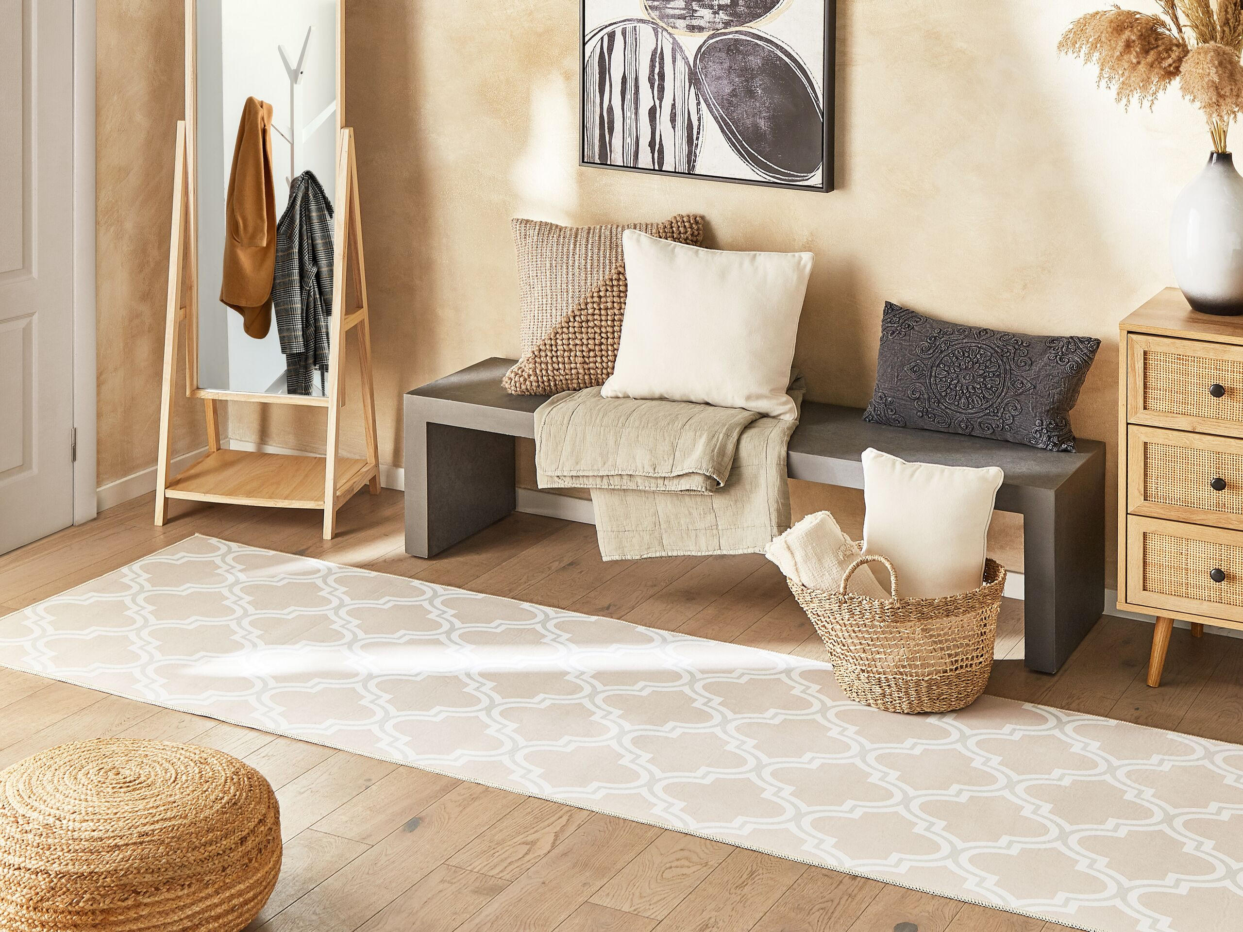 TEPPICHLÄUFER Kadayal 300/80 cm - Beige, Kunststoff (80/300cm) - Beliani