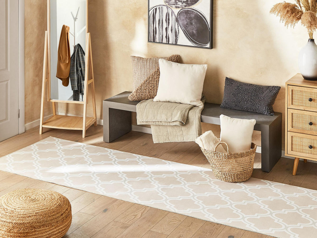 TEPPICHLÄUFER Kadayal 300/80 cm - Beige, Kunststoff (80/300cm) - Beliani