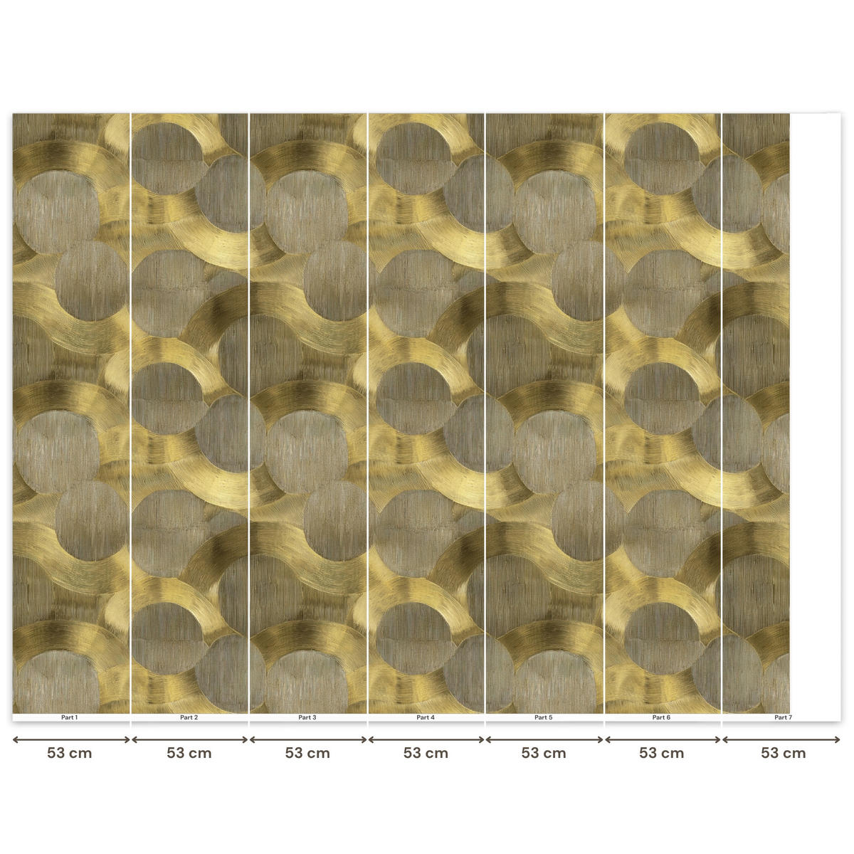 TAPETE - Modern - Geometrisch - Gold - 350x300 cm - Goldfarben, Papier (350/300cm) - OnlyWow