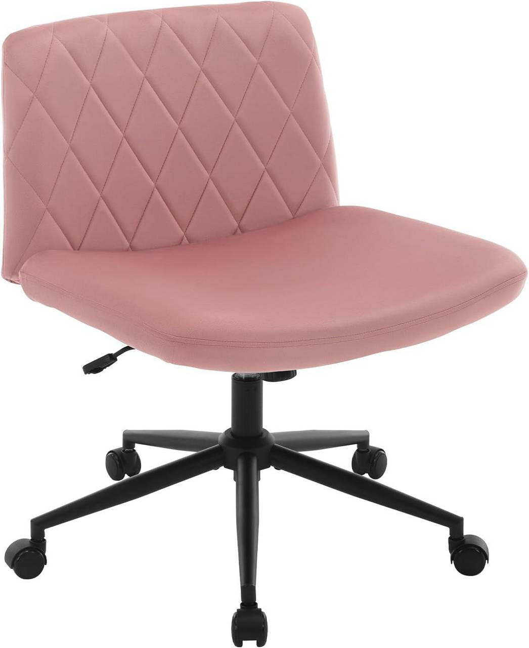 BÜROSTUHL 100°-120° neigbar, Samt, Rosa - Schwarz/Rosa, Kunststoff/Textil (64/80/70cm) - Woltu