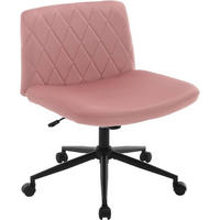 BÜROSTUHL 100°-120° neigbar, Samt, Rosa - Schwarz/Rosa, Kunststoff/Textil (64/80/70cm) - Woltu