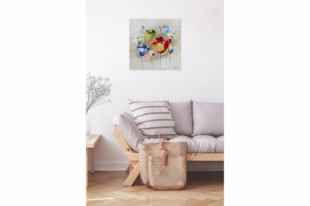 ACRYLBILD HANDGEMALT 60/60 cm - Multicolor, Holz/Textil (60/60cm) - KUNSTLOFT