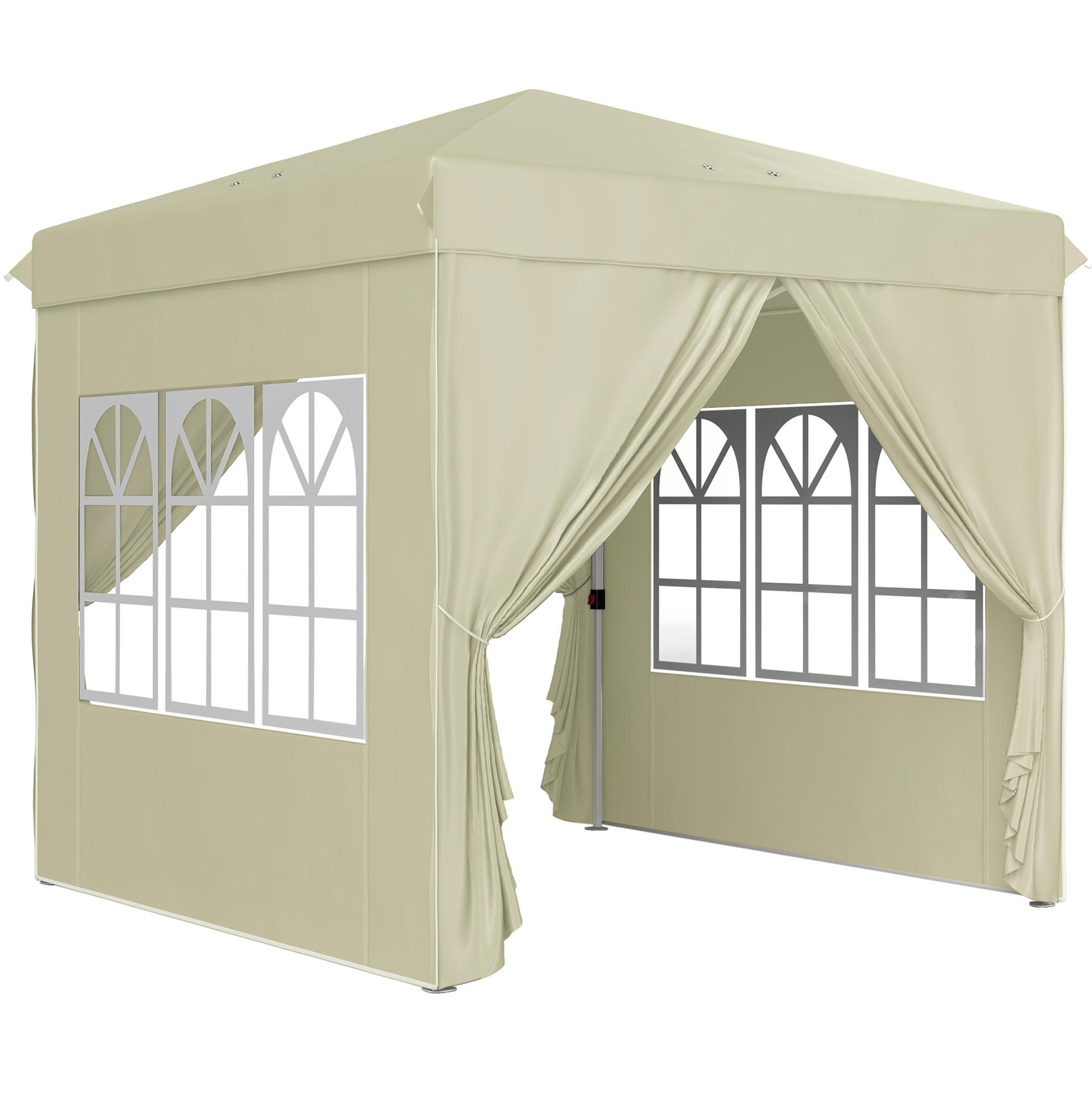PAVILLONS aus Polyester 248x248x270 cm in Beige mit Pop-up-Mechanismus - Beige, Textil (248/270/248cm) - Modfu