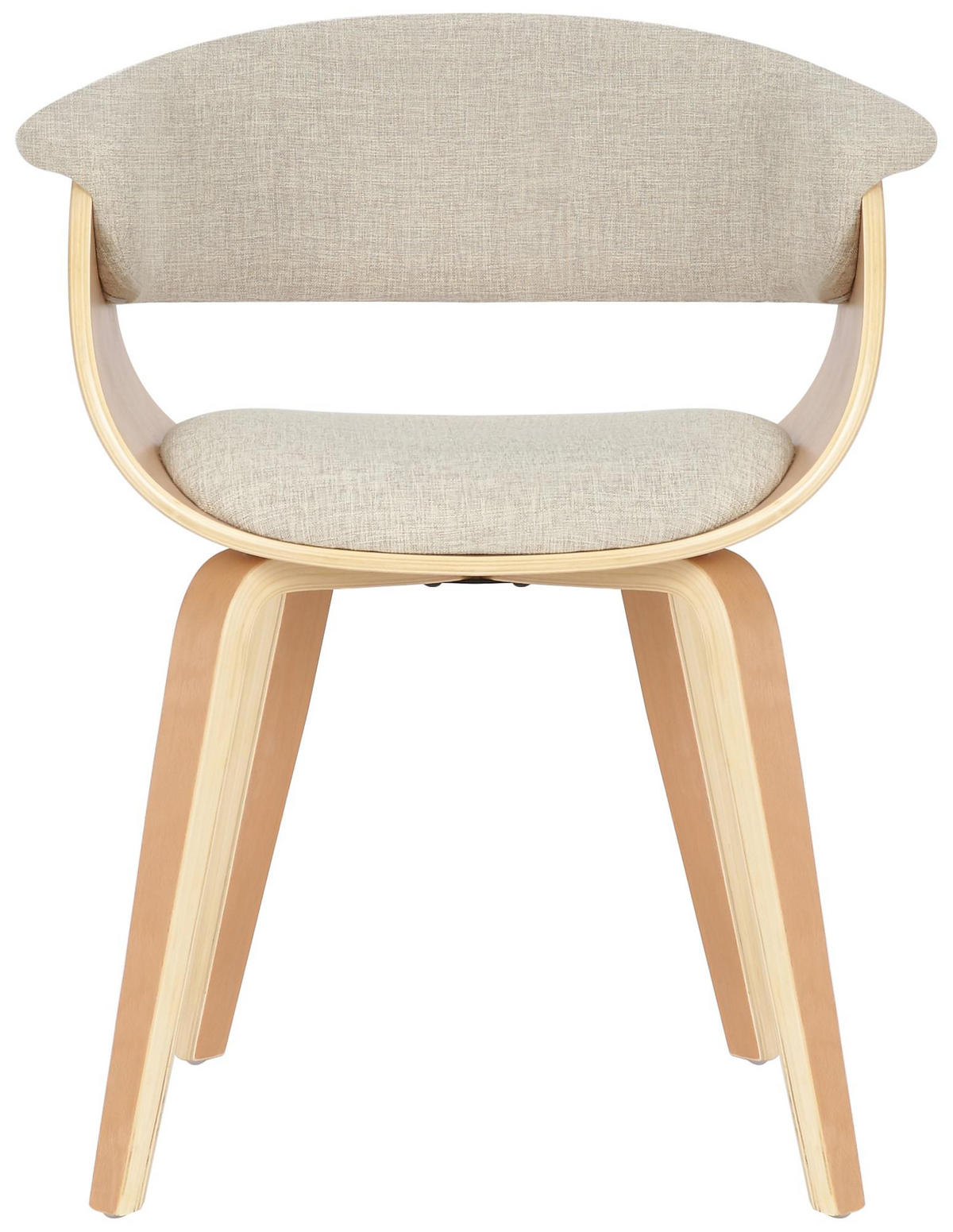 ARMLEHNENSTUHL 2er Set Stoff Natura/Creme - Eukalyptusholzfarben/Creme, Holz/Textil (60/75/55cm) - CLP