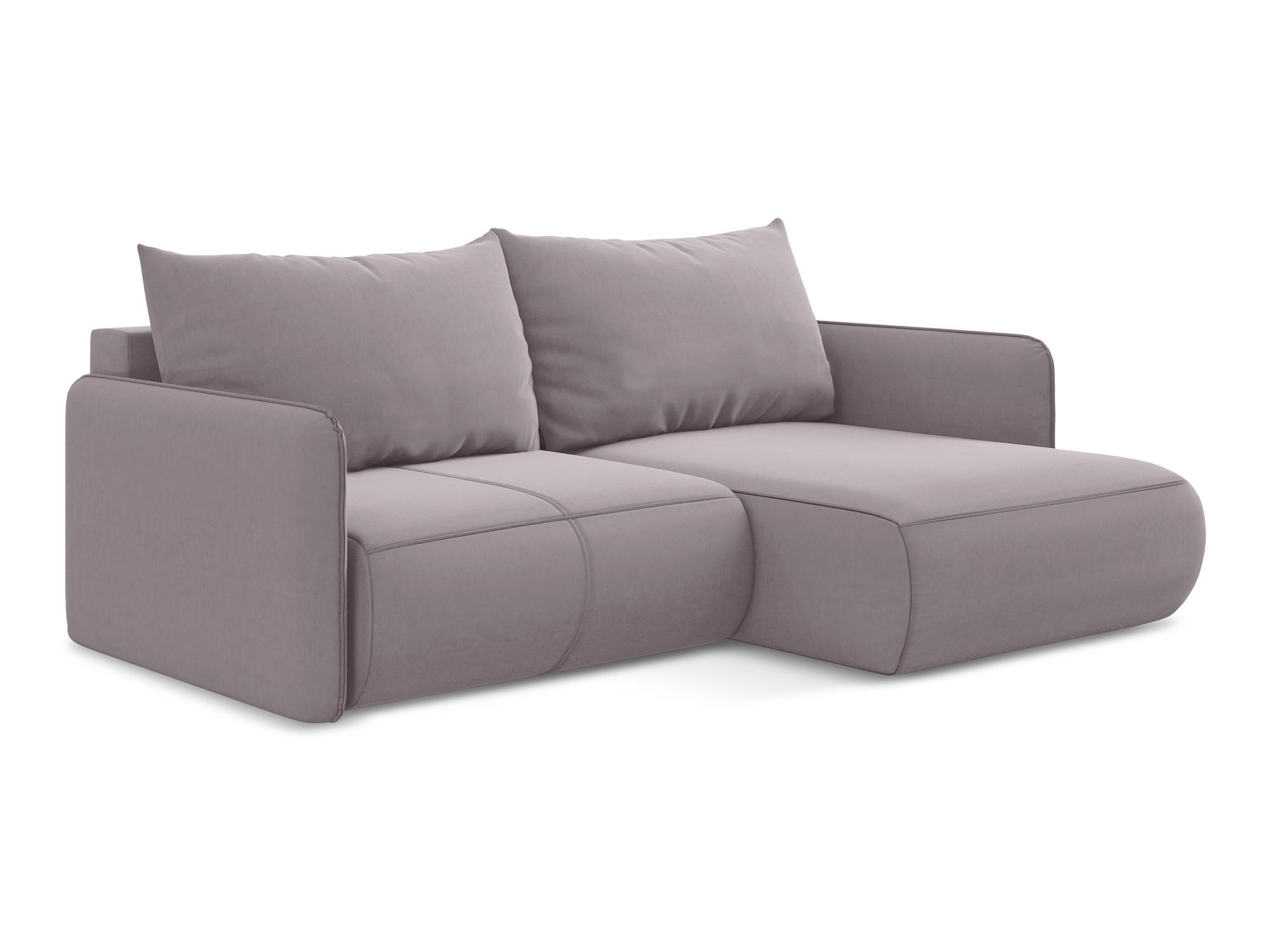 ECKSOFA mit Schlaffunktion Samt Stoff Violett - Lila/Flieder, Kunststoff/Textil (207/148cm) - Makamii