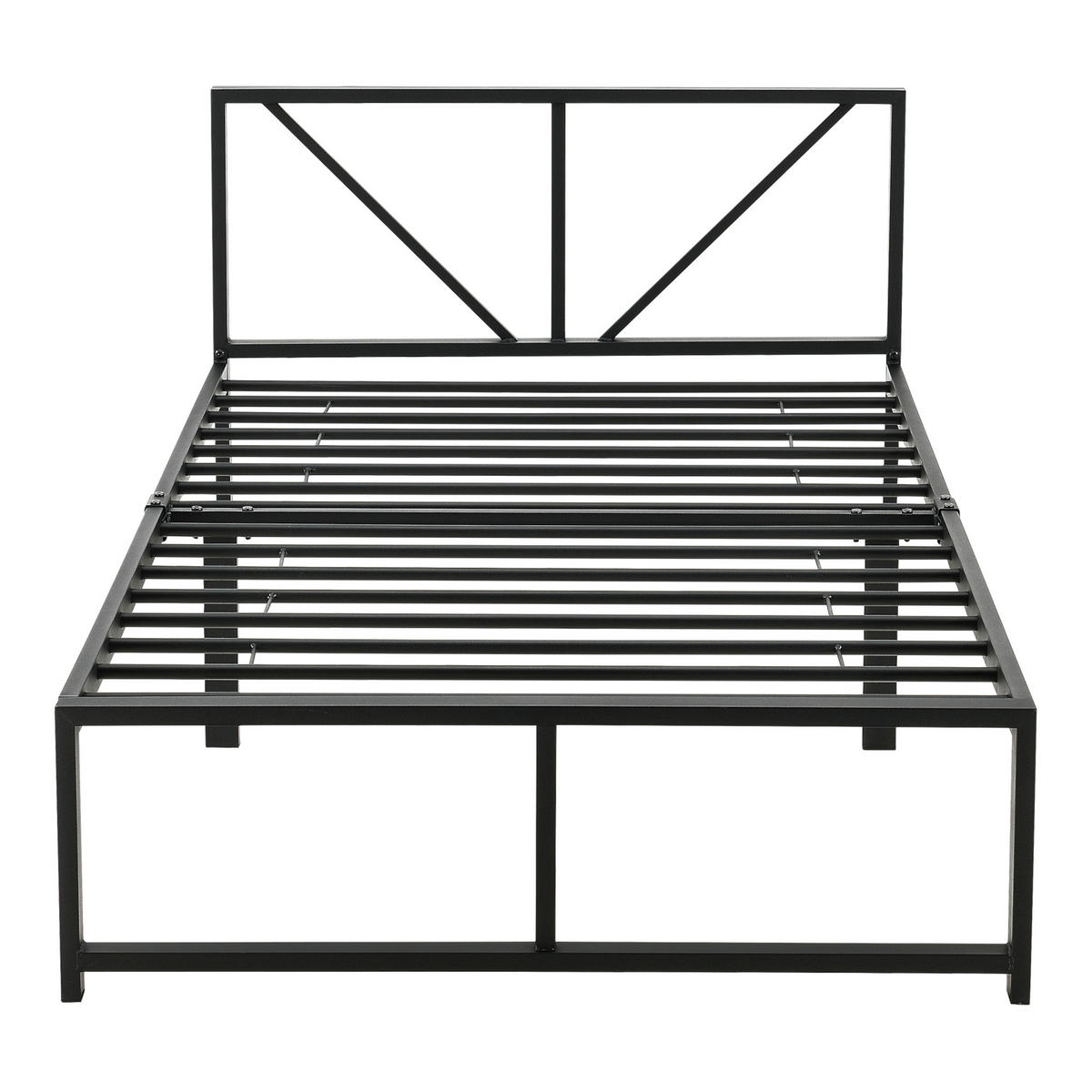 METALLBETT Meran - Schwarz, Metall (90/200cm) - [en.casa]