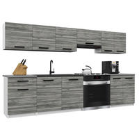 KUCHYNSKÁ linka Italia 2 240 cm, s pracovnou doskou, sivá Glamour - svetlosivá, drevo (240/143/60cm) - B BELINI GROUP
