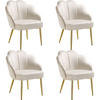 COCKTAILSESSEL 4er Set Hellen 66 x 62 x 80 5 cm creme/gold - Goldfarben/Creme, Textil (66/80.5/62cm) - tectake