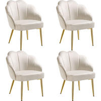 COCKTAILSESSEL 4er Set Hellen 66 x 62 x 80 5 cm creme/gold - Goldfarben/Creme, Textil (66/80.5/62cm) - tectake