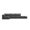 ECKSOFA links Kaelle aus Chenille-Stoff dunkelgrau 5 Sitzplätze - Dunkelgrau, Textil (171/364cm) - Micadoni