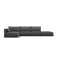 ECKSOFA links Kaelle aus Chenille-Stoff dunkelgrau 5 Sitzplätze - Dunkelgrau, Textil (171/364cm) - Micadoni