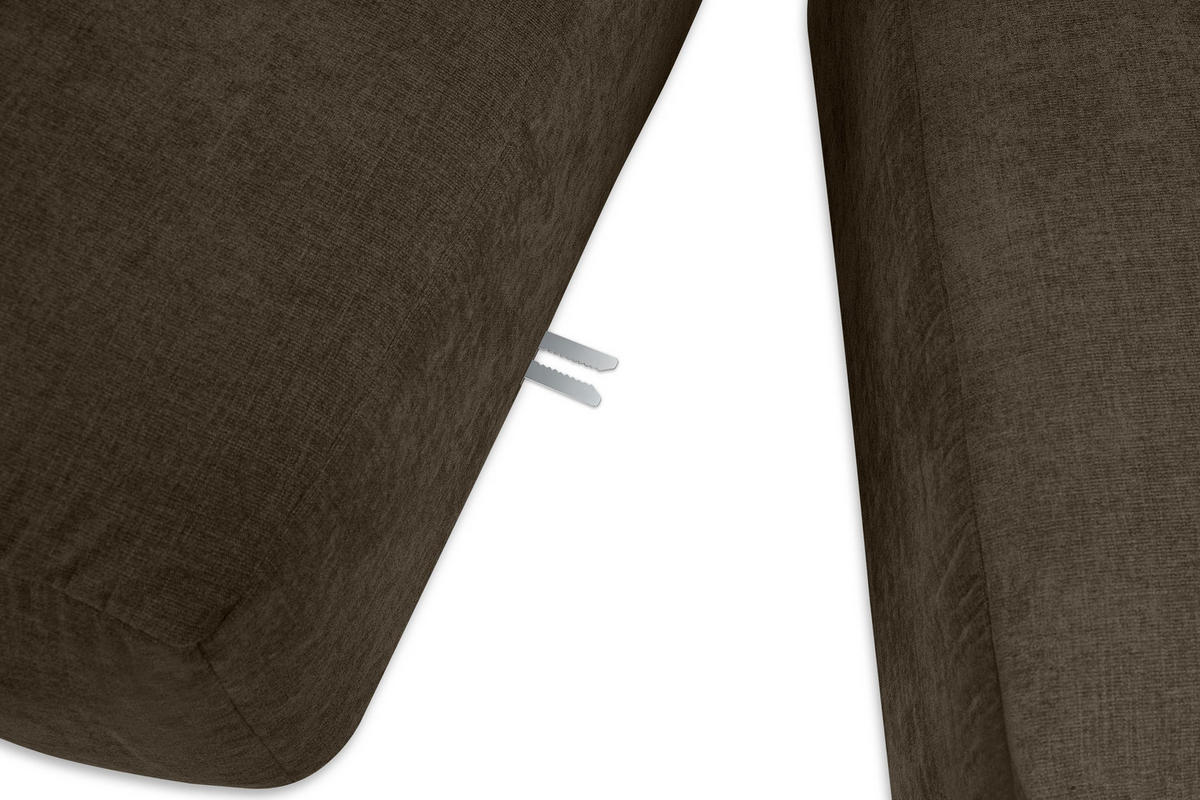 ECKMODULSOFA-RECHTS BUFFO 3/4 Sitzer mit extrem weicher Sitzfläche, Gewebestoff, braun - Braun, Textil (237/180cm) - KONSIMO®