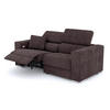 SOFA QUARTZ 3-Sitzer mit 1 Relaxfunktion, dunkelbraun - Dunkelbraun/Silberfarben, Holzwerkstoff/Textil (204/80/102cm) - Courtois Laville