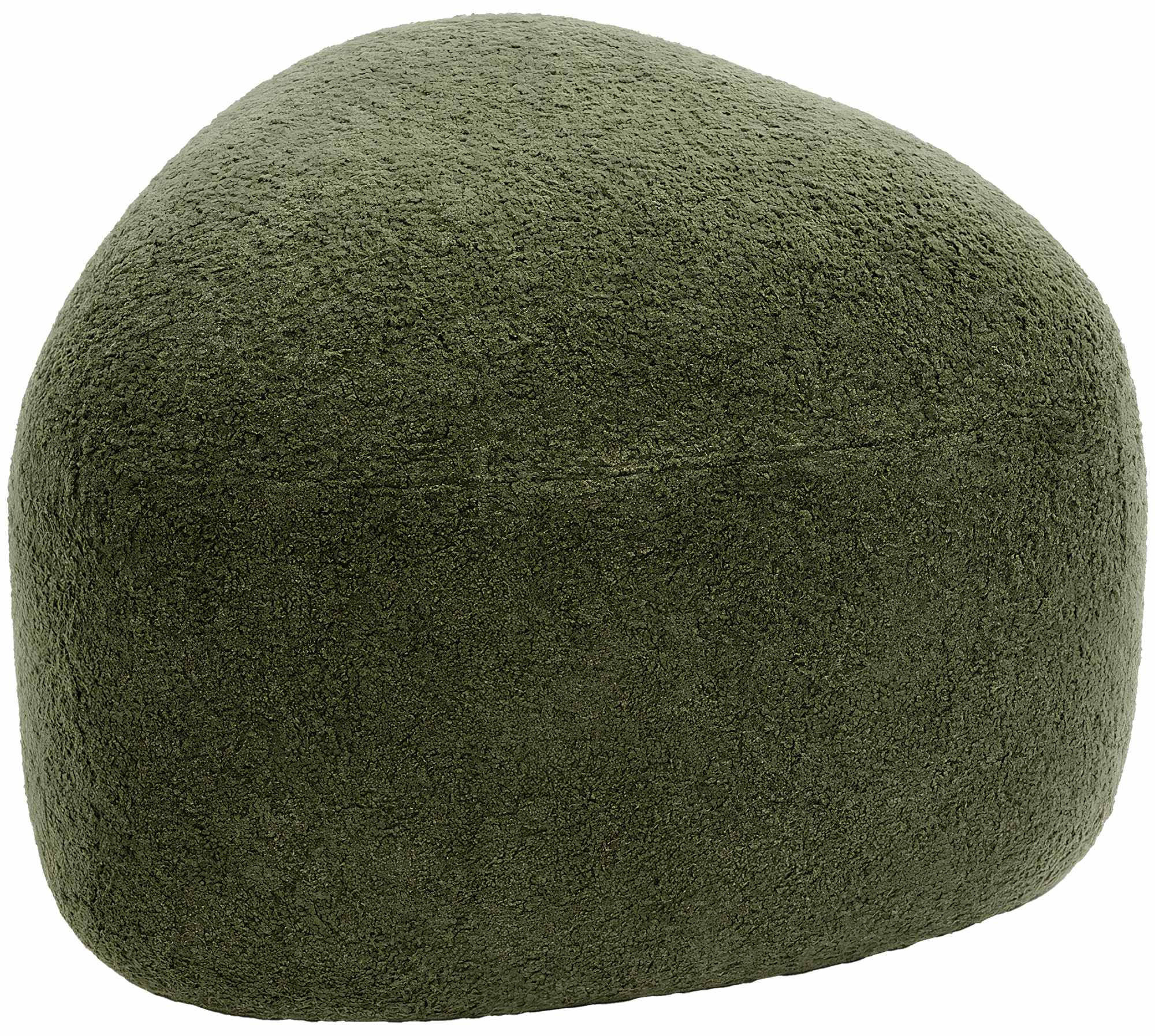 HOCKER oval 52/48/32 cm Stoff Dunkelgrün - Dunkelgrün, Holz/Textil (52/32/48cm) - CLP