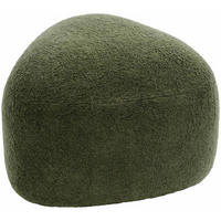 HOCKER oval 52/48/32 cm Stoff Dunkelgrün - Dunkelgrün, Holz/Textil (52/32/48cm) - CLP