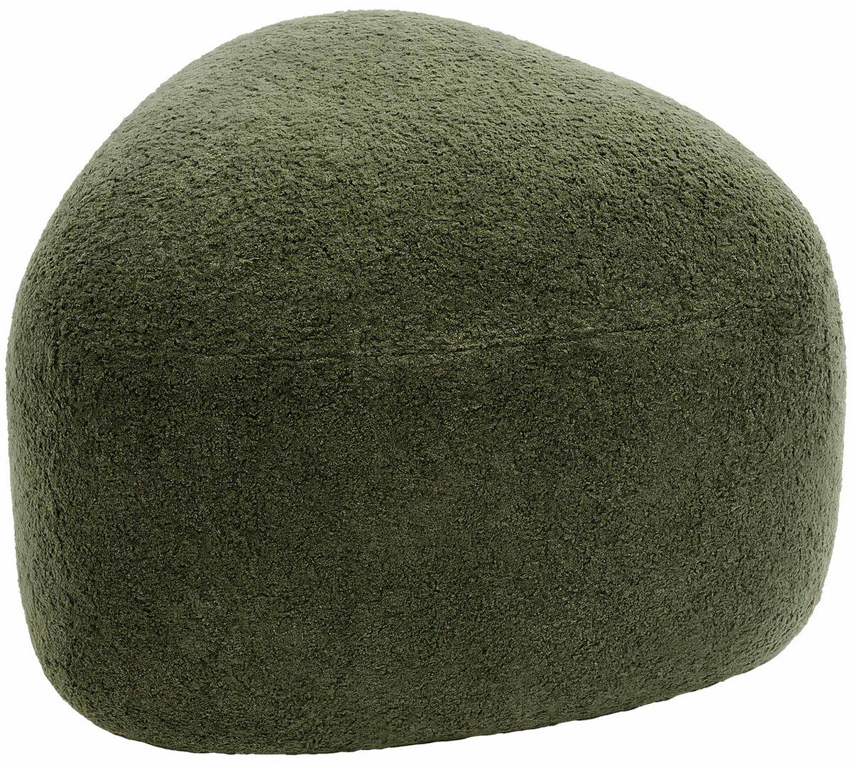 HOCKER oval 52/48/32 cm Stoff Dunkelgrün - Dunkelgrün, Holz/Textil (52/32/48cm) - CLP