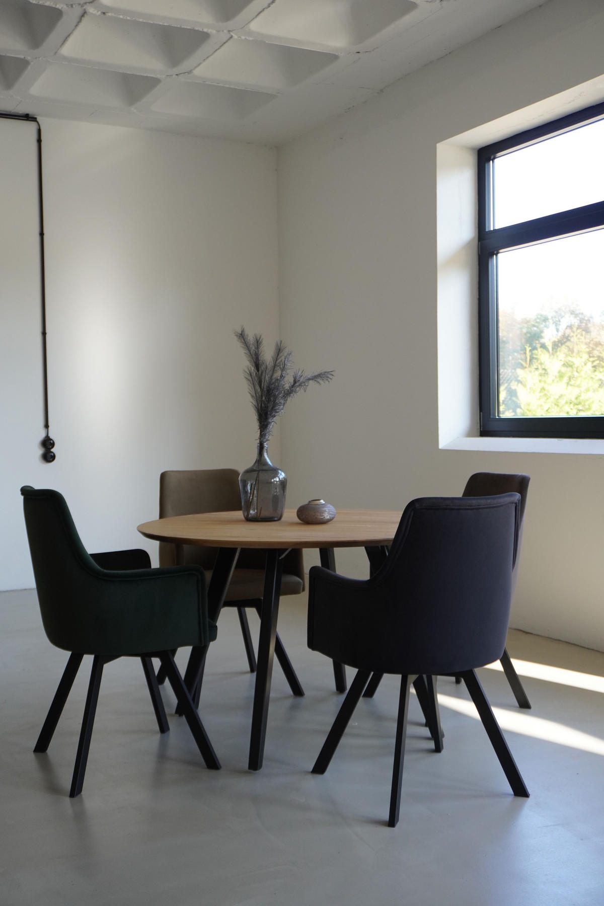 ARMLEHNENSTUHL Sello schwarz mit T-Fuß drehbar - Schwarz, Textil/Metall (55/90/58cm) - INKA furniture