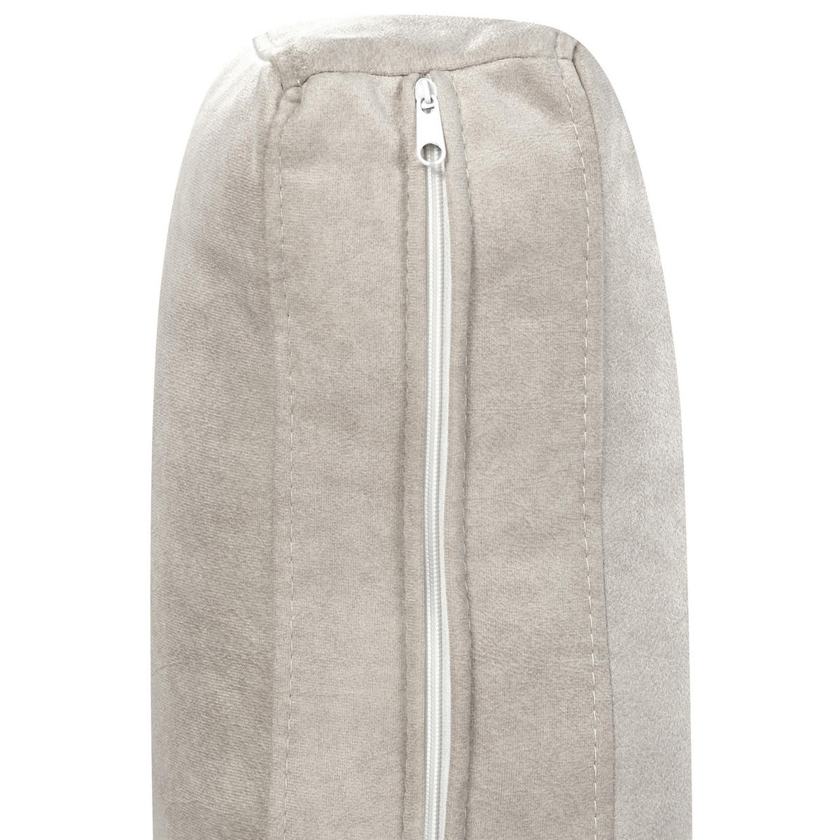 3-SITZER-ECKSOFA Samtstoff Hellgrau linksseitig Flam - Hellgrau, Textil (275/158cm) - Beliani