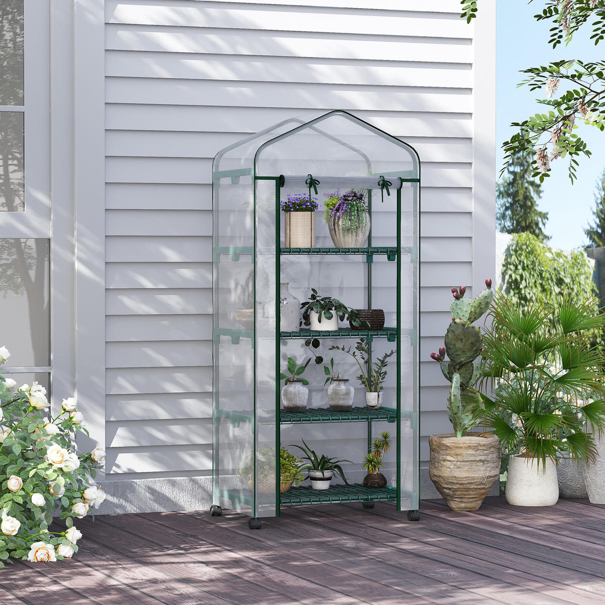 FOLIENGEWÄCHSHAUS, Stahl, Transparent - Transparent, Metall (50/165/69cm) - Outsunny